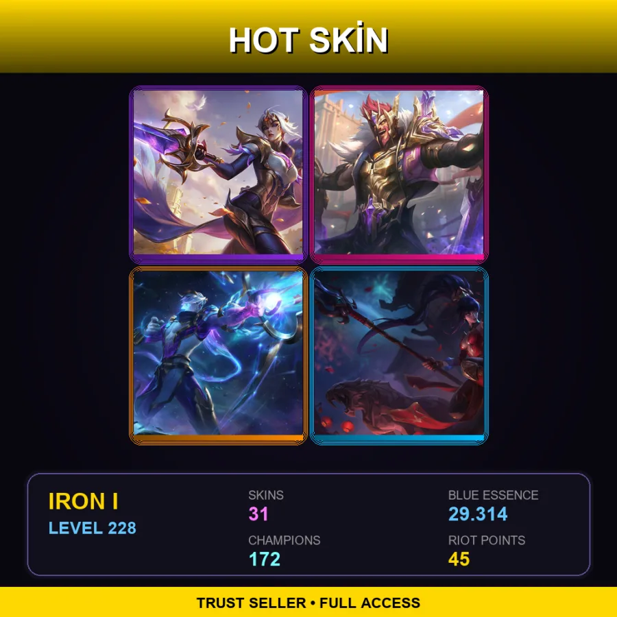 LAN | Lv228 | Iron I | 31 Skin | 172 Champ