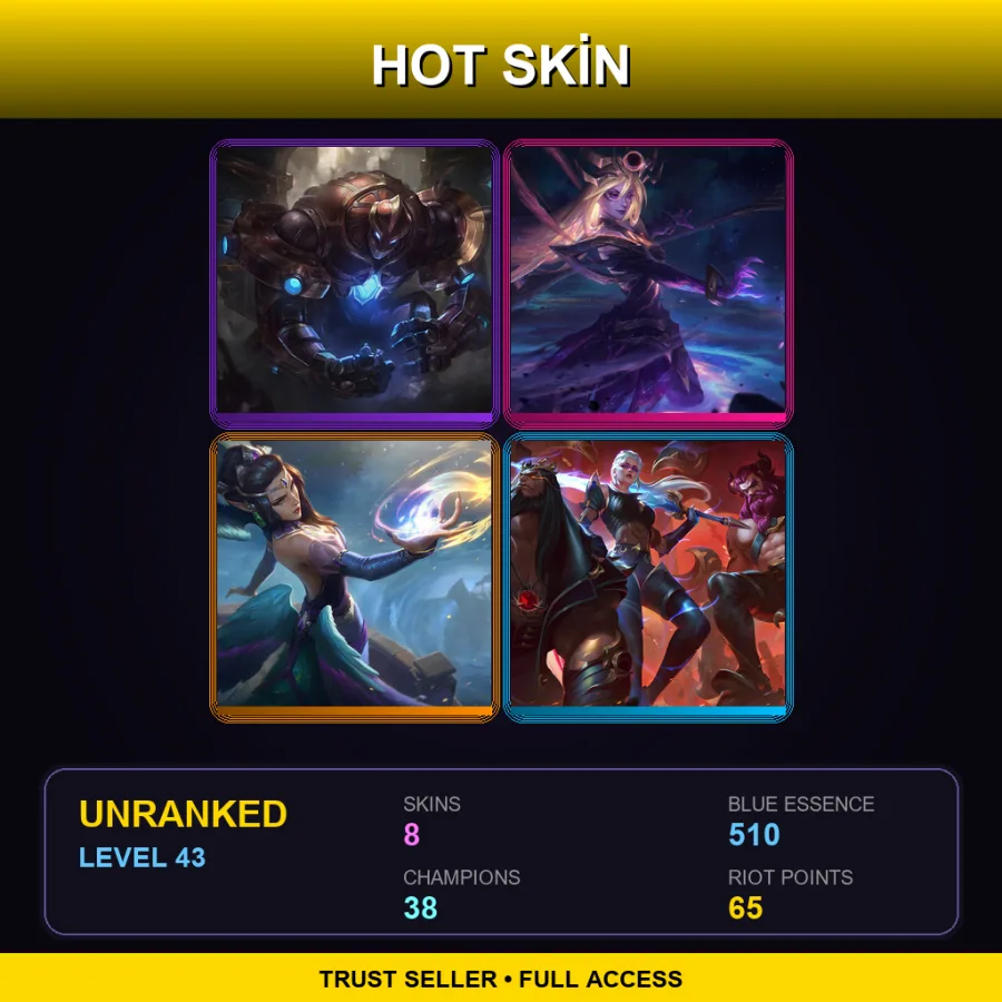 LAN | Lv43 | Unranked | 8 Skin | 38 Champ