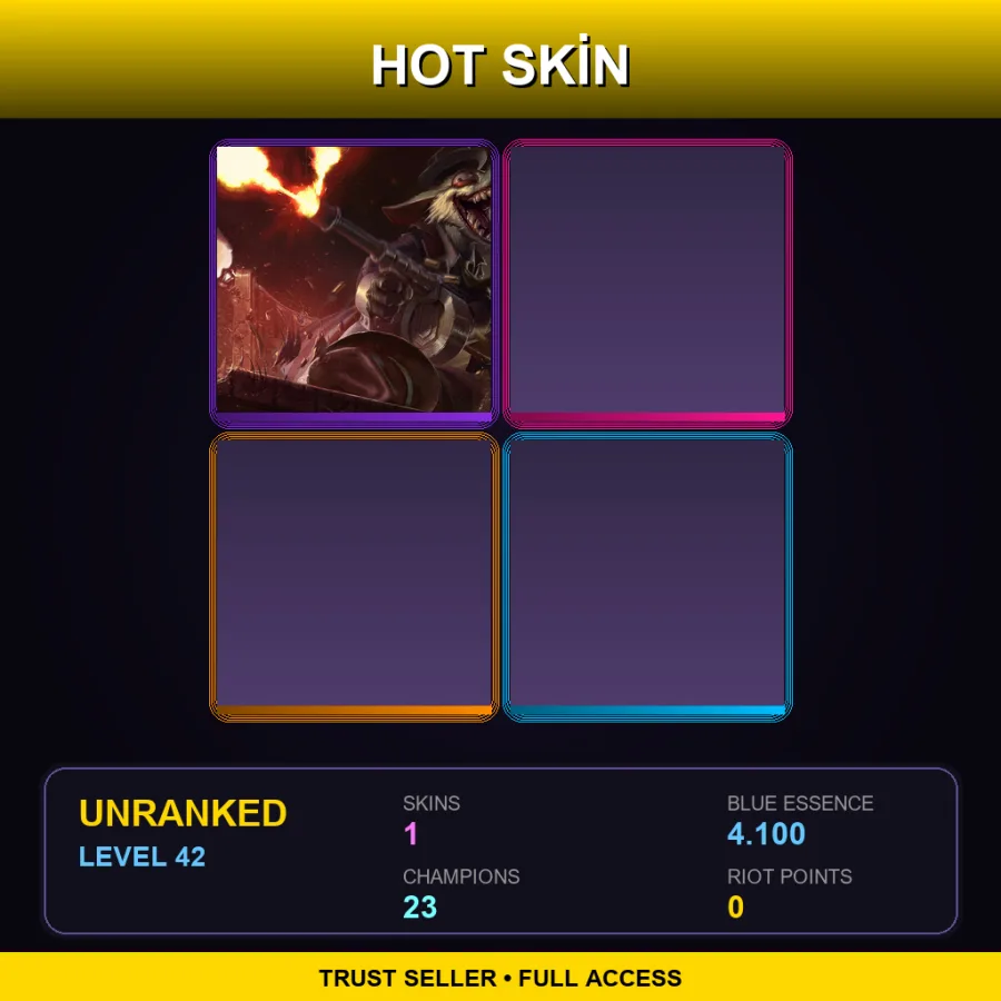 LAN | Lv42 | Unranked | 1 Skin | 23 Champ — Crime City Twitch