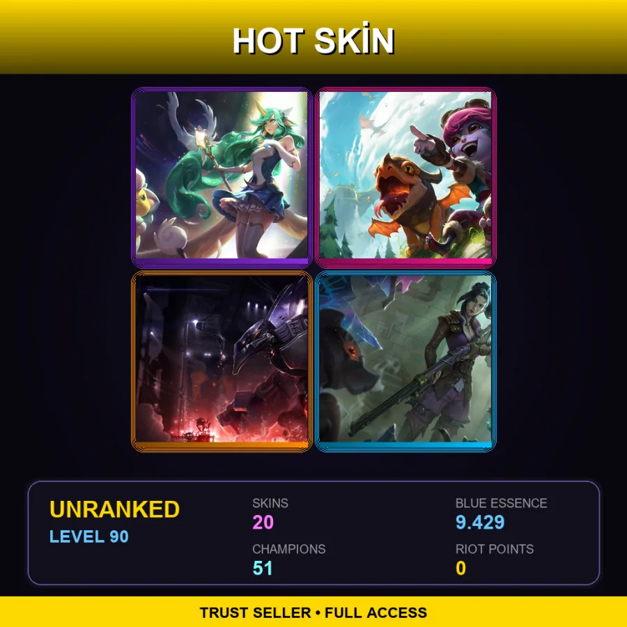 EUNE | Lv90 | Unranked | 20 Skin | 51 Champ