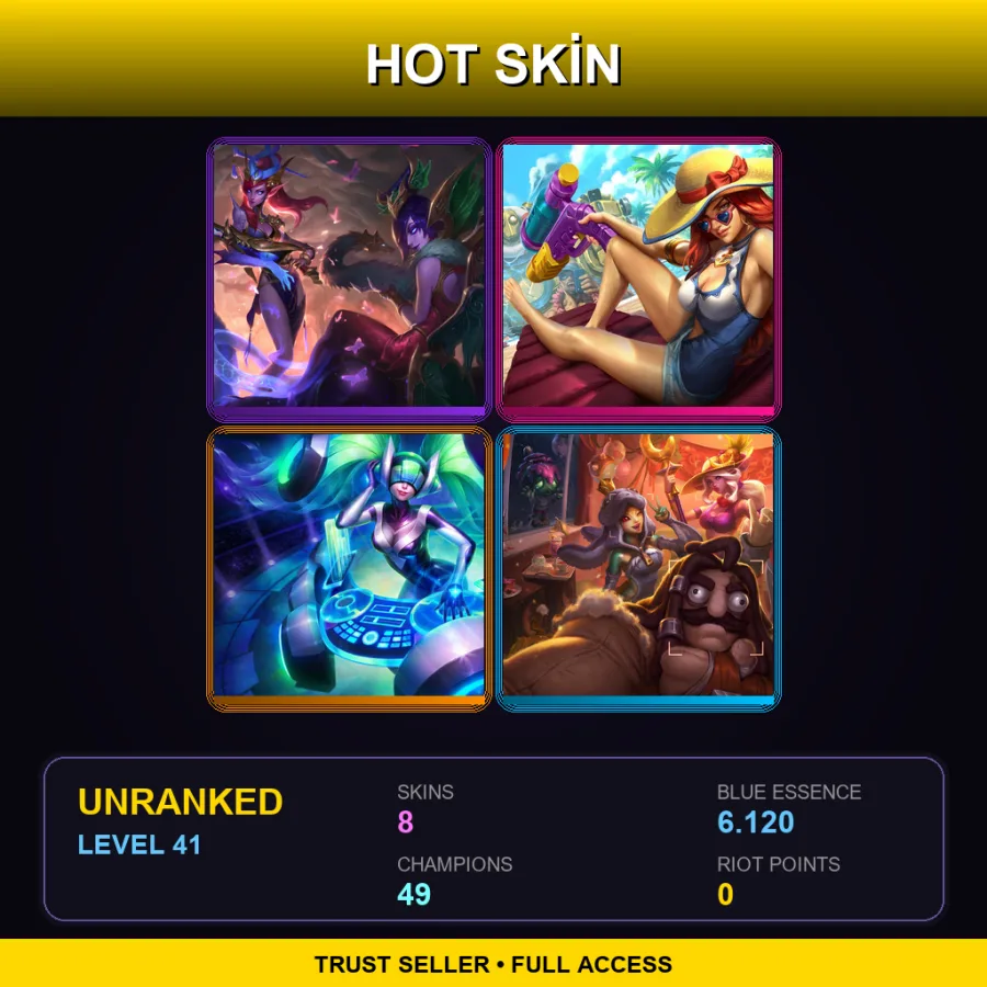 LAS | Lv41 | Unranked | 8 Skin | 49 Champ