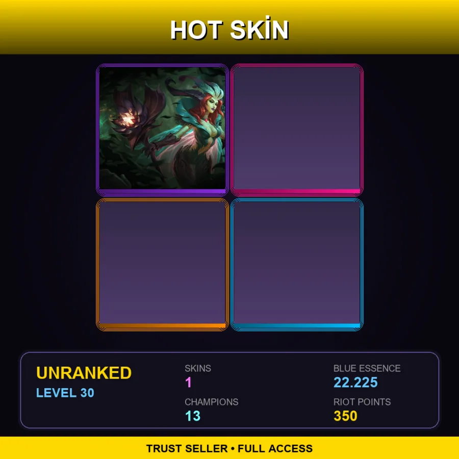 EUW | Lv30 | Unranked | 1 Skin | 13 Champ