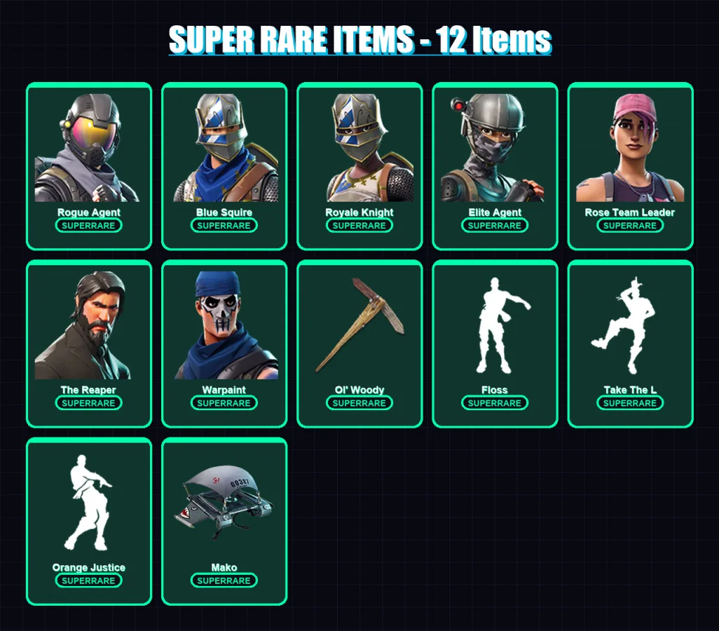 [PS4/PS5/XBOX/PC] | Rogue Agent | Blue Squire | Royale Knight | Elite Agent | Rose Team Leader | 40 skin | 29 pickaxe | 38 emote | 39 glider | Lv364