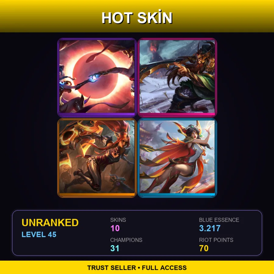 EUNE | Lv45 | Unranked | 10 Skin | 31 Champ