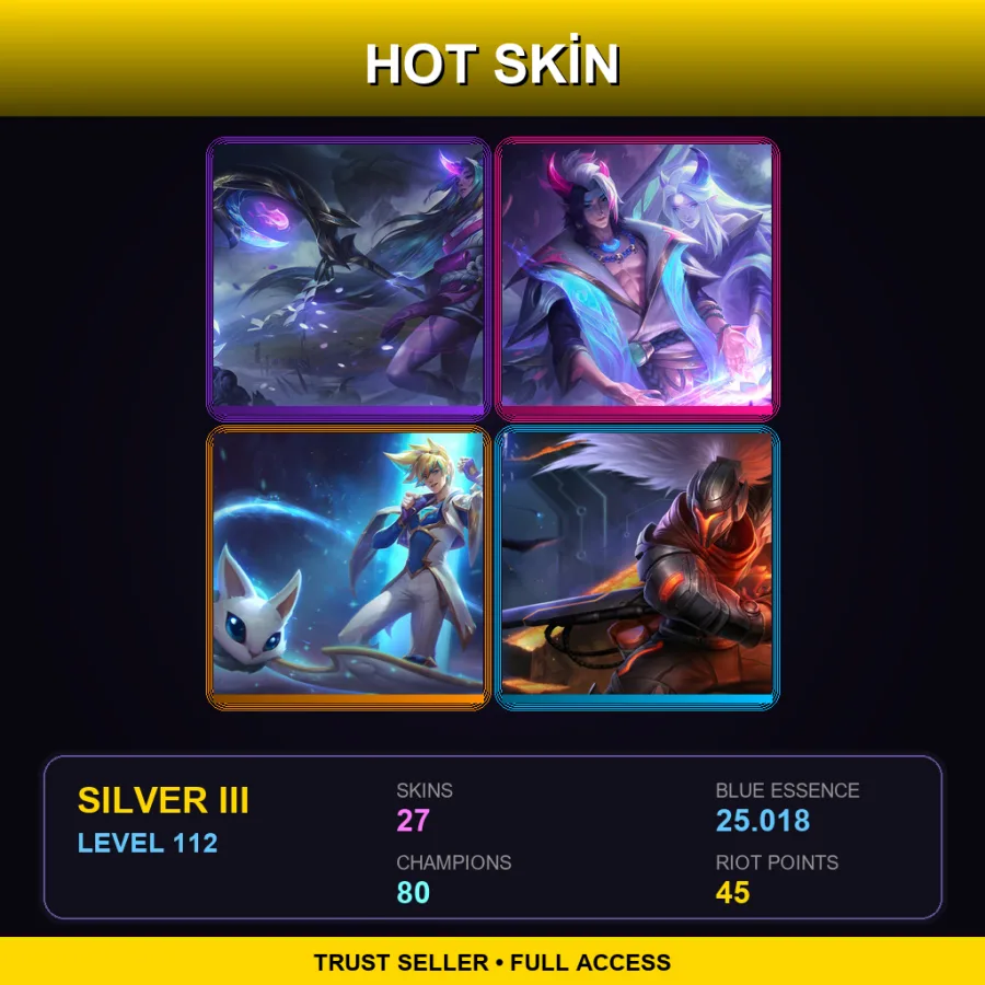 LAN | Lv112 | Silver III | 27 Skin | 80 Champ