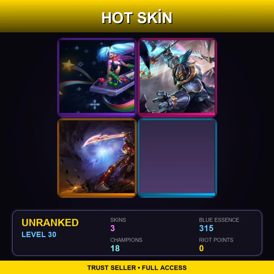 EUNE | Lv30 | Unranked | 3 Skin | 18 Champ