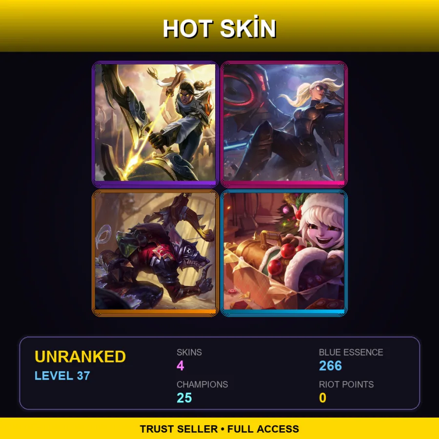 EUNE | Lv37 | Unranked | 4 Skin | 25 Champ