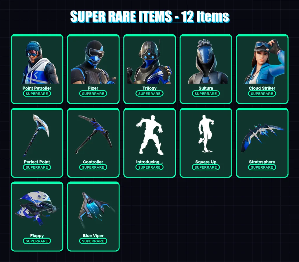 [PS4/PS5/XBOX/PC] | Point Patroller | Fixer | Trilogy | Sultura | Cloud Striker | 74 skin | 75 pickaxe | 75 emote | 65 glider | Lv985