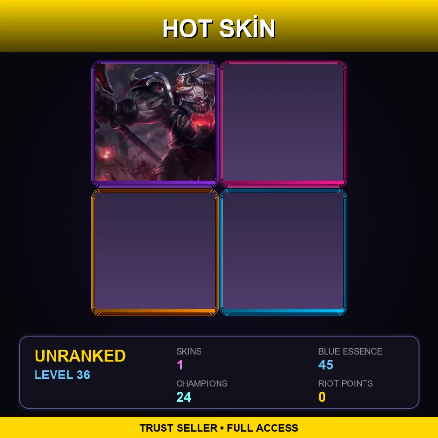 LAN | Lv36 | Unranked | 1 Skin | 24 Champ — Warmonger Sion