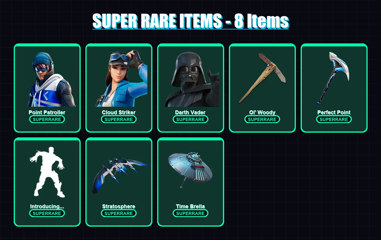 [PC/PSN] | Point Patroller | Cloud Striker | Darth Vader | Galaxy Scout | Mandalorian | 213 skin | 257 pickaxe | 197 emote | 176 glider | Lv2848