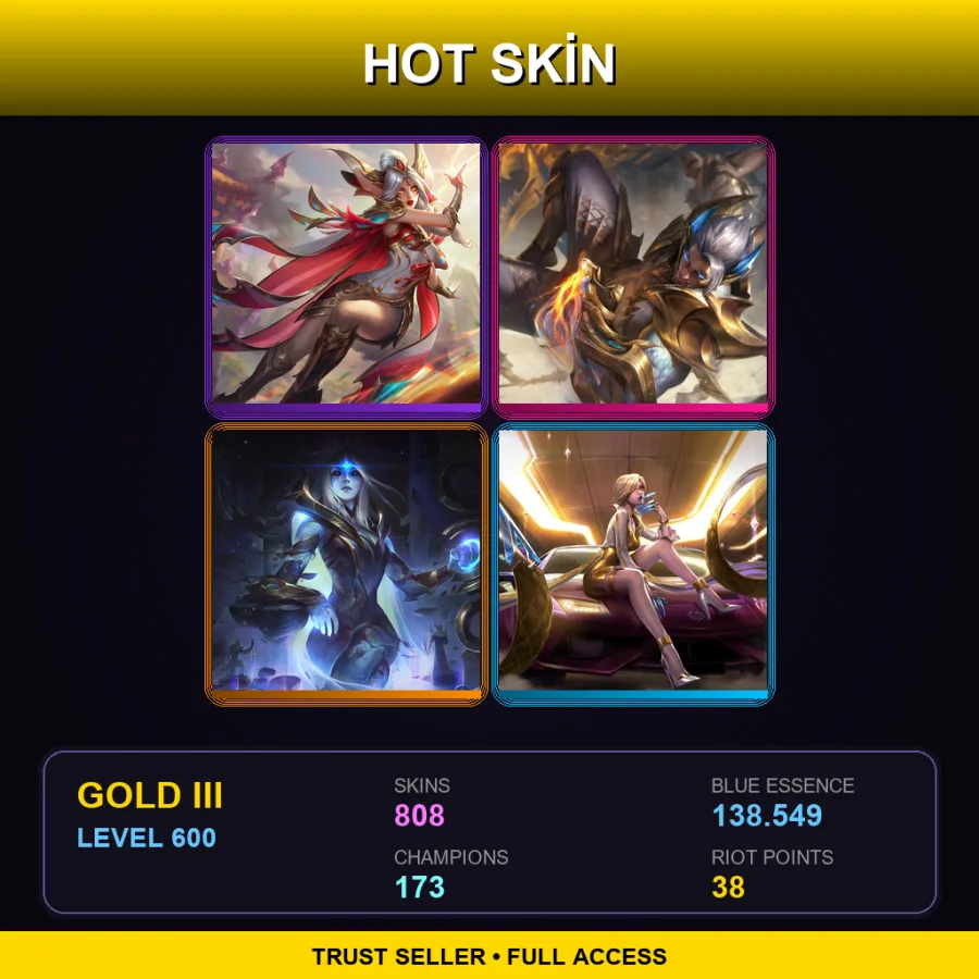 EUNE | Lv600 | Gold III | 808 Skin | 173 Champ