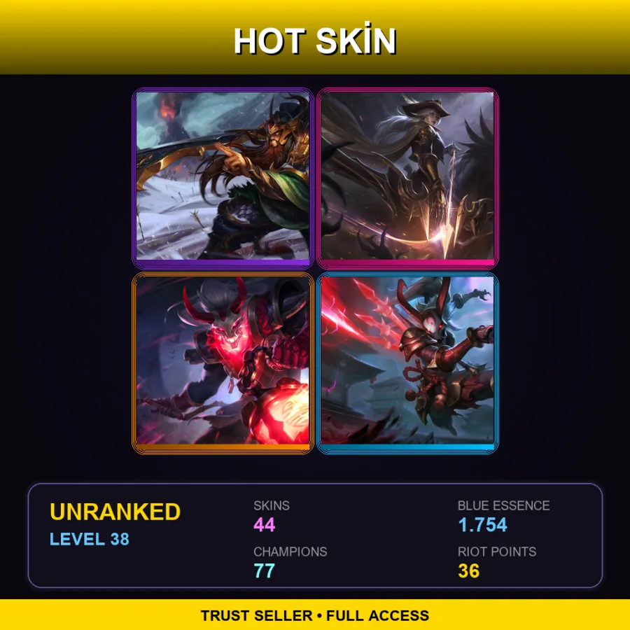 NA | Lv38 | Unranked | 44 Skin | 77 Champ