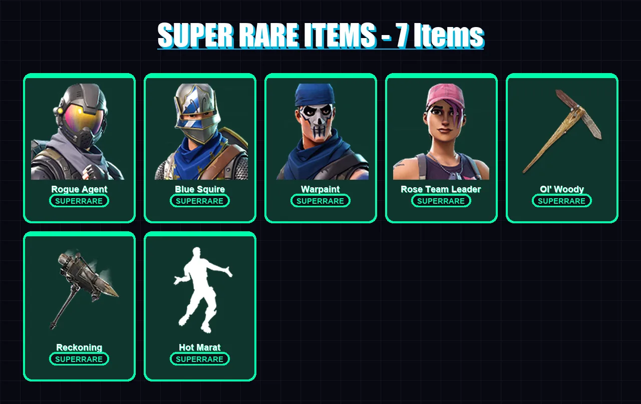 [PC/XBOX/PSN] | Rogue Agent | Blue Squire | Warpaint | Rose Team Leader | Hybrid | 53 skin | 43 pickaxe | 62 emote | 51 glider | Lv560 — Fortnite account