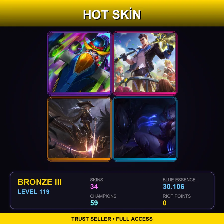 SG | Lv119 | Bronze III | 34 Skin | 59 Champ