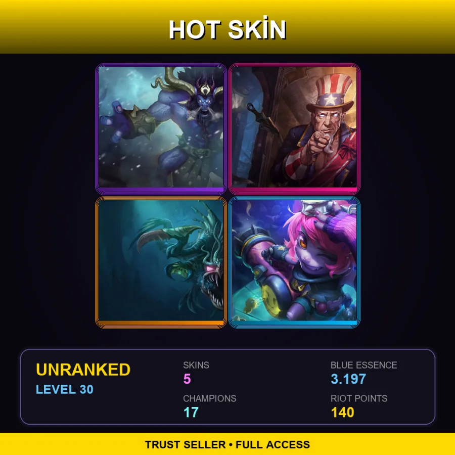 EUNE | Lv30 | Unranked | 5 Skin | 17 Champ — Garen Skin 43