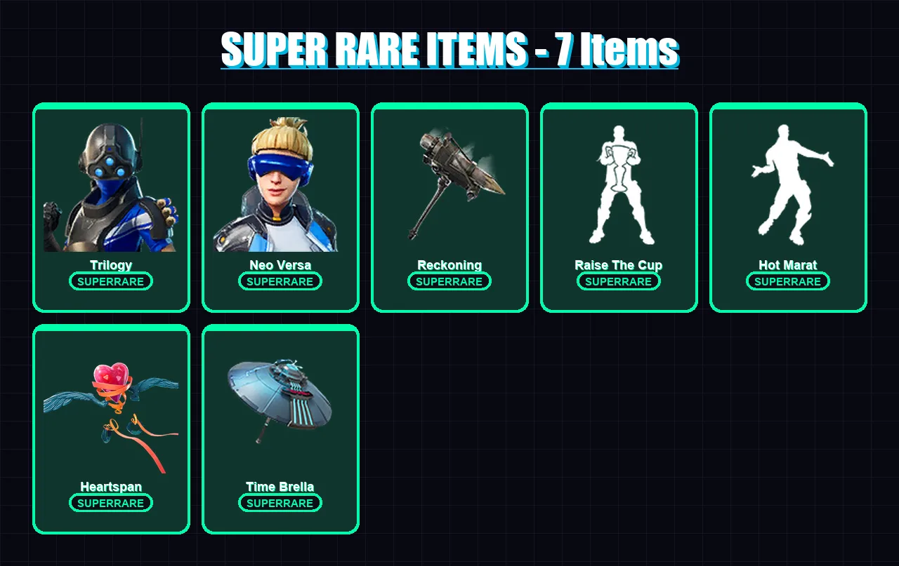 [PC/XBOX/PSN] | Trilogy | Neo Versa | Menace | Singularity | Sentinel | 122 skin | 145 pickaxe | 140 emote | 136 glider | Lv2371