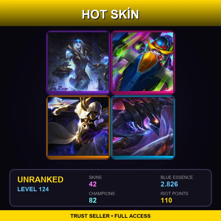 EUW | Lv124 | Unranked | 42 Skin | 82 Champ