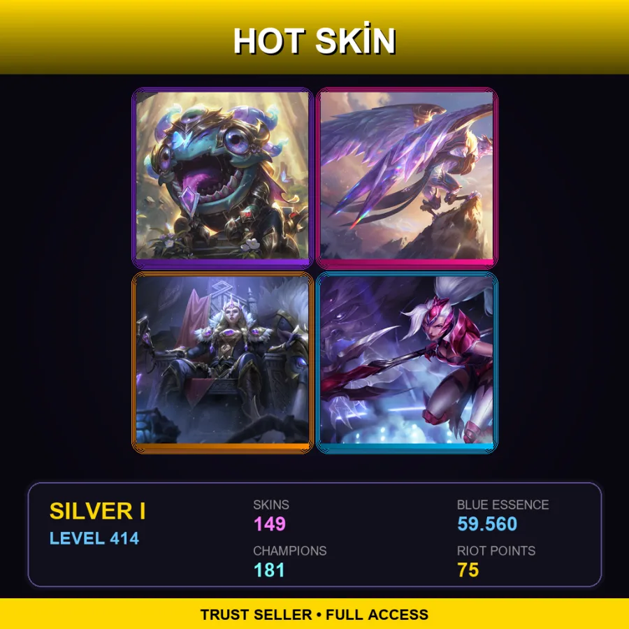 EUNE | Lv414 | Silver I | 149 Skin | 181 Champ