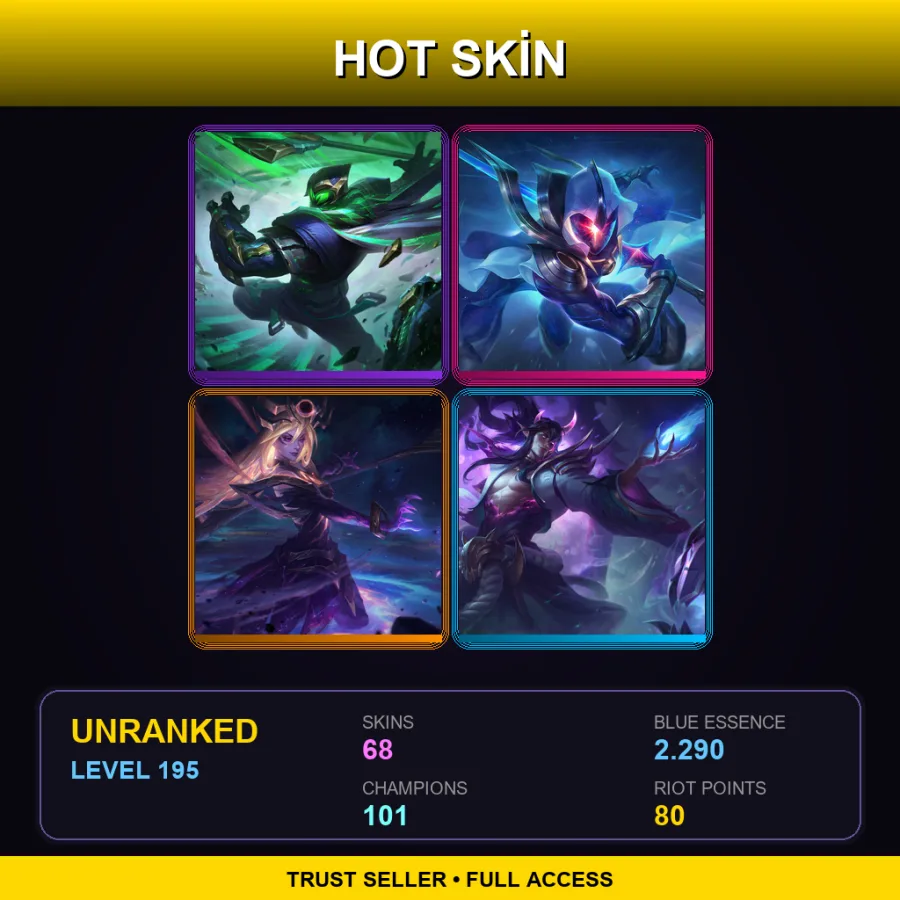 LAN | Lv195 | Unranked | 68 Skin | 101 Champ — Firecracker Xin Zhao