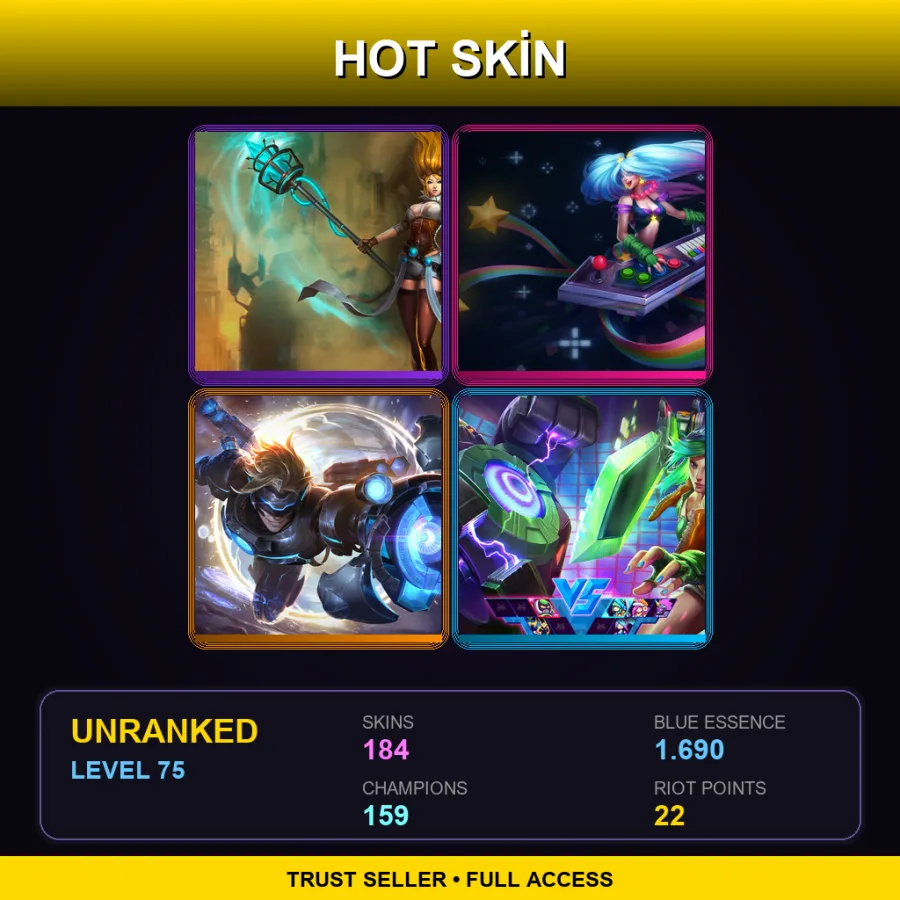 NA | Lv75 | Unranked | 184 Skin | 159 Champ