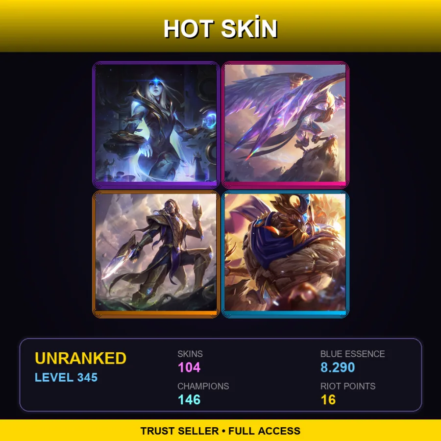 SG | Lv345 | Unranked | 104 Skin | 146 Champ