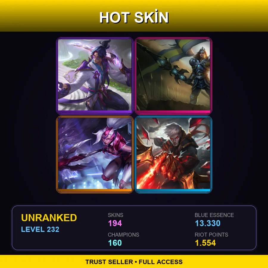 TW | Lv232 | Unranked | 194 Skin | 160 Champ — Commando Jarvan Iv