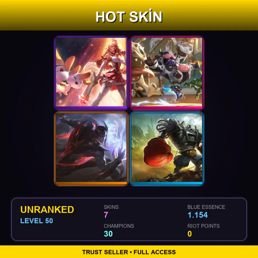 LAN | Lv50 | Unranked | 7 Skin | 30 Champ