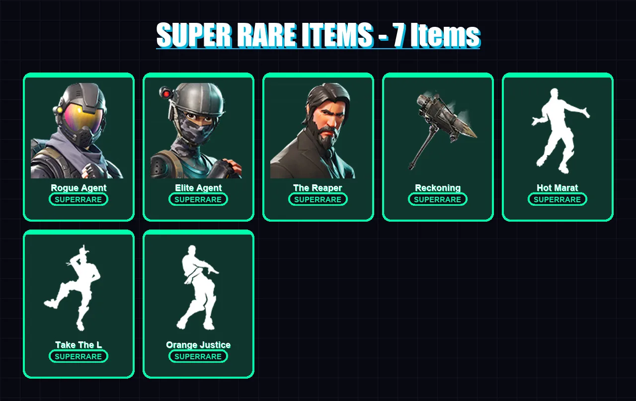 [PC/XBOX/PSN] | Rogue Agent | Elite Agent | The Reaper | Omega | Dark Voyager | 30 skin | 17 pickaxe | 22 emote | 21 glider | Lv300