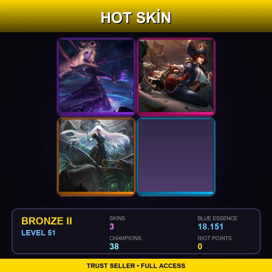 LAN | Lv51 | Bronze II | 3 Skin | 38 Champ
