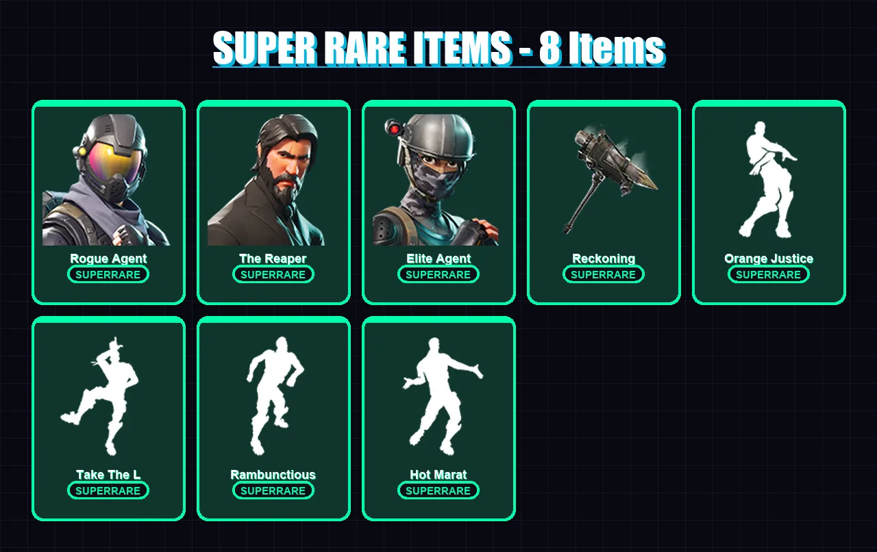 [PC/XBOX/PSN] | Rogue Agent | The Reaper | Elite Agent | Cuddle Team Leader | Dire | 34 skin | 21 pickaxe | 82 emote | 38 glider | Lv667