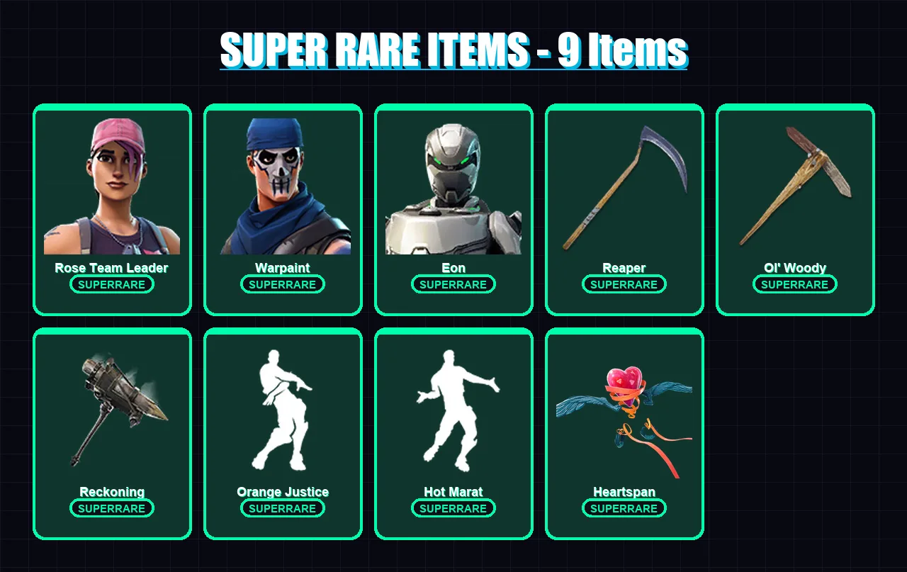 [PC/PSN] | Rose Team Leader | Warpaint | Eon | Vendetta | Rox | 92 skin | 87 pickaxe | 101 emote | 90 glider | Lv1165