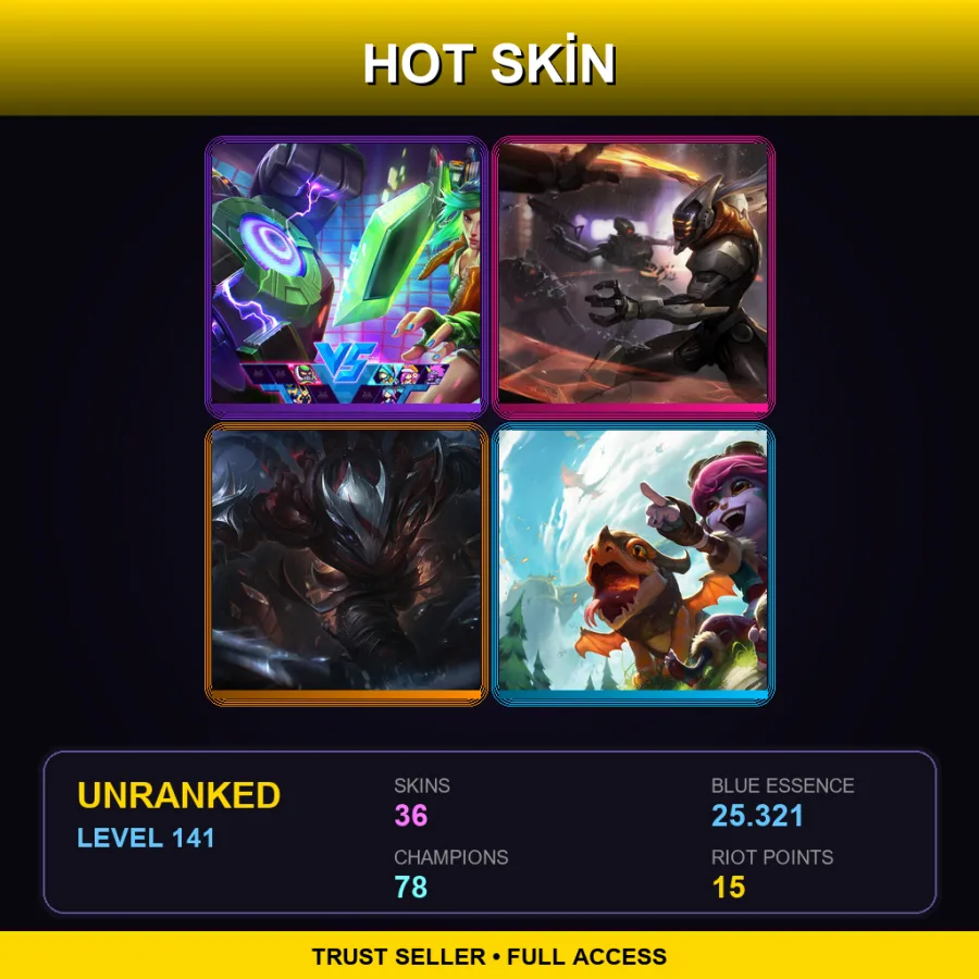 LAS | Lv141 | Unranked | 36 Skin | 78 Champ — Ssg Gnar