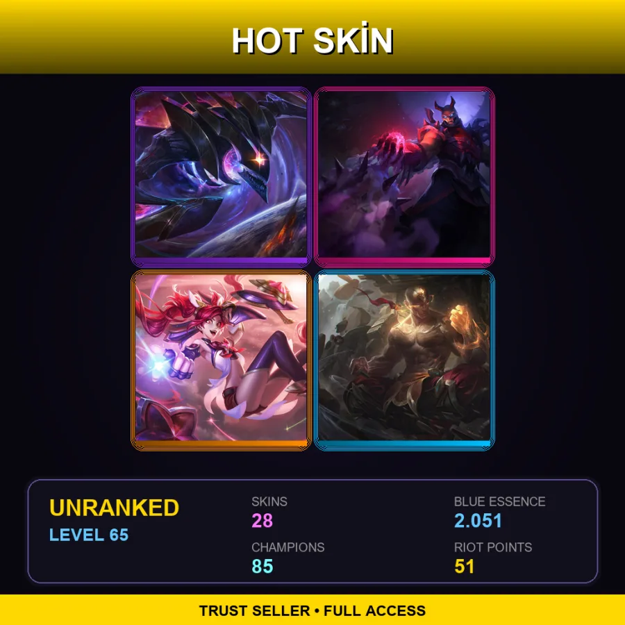 EUW | Lv65 | Unranked | 28 Skin | 85 Champ