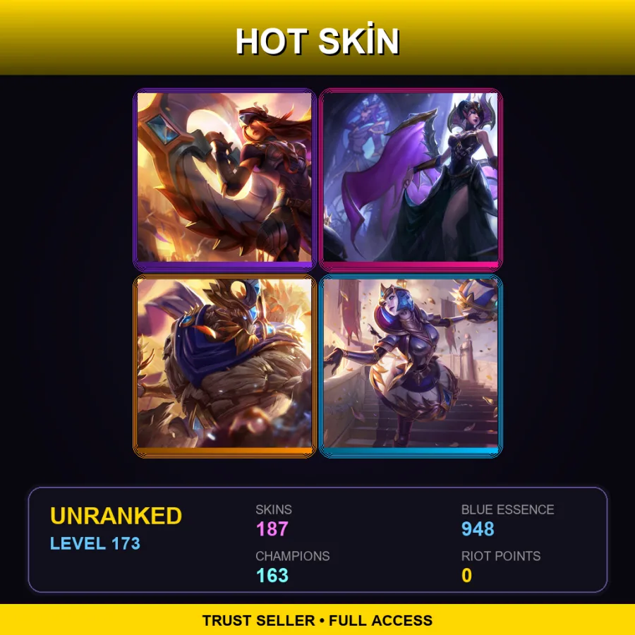 VN | Lv173 | Unranked | 187 Skin | 163 Champ