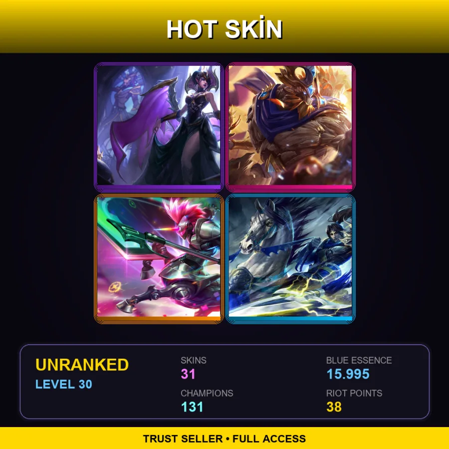 VN | Lv30 | Unranked | 31 Skin | 131 Champ — LoL account