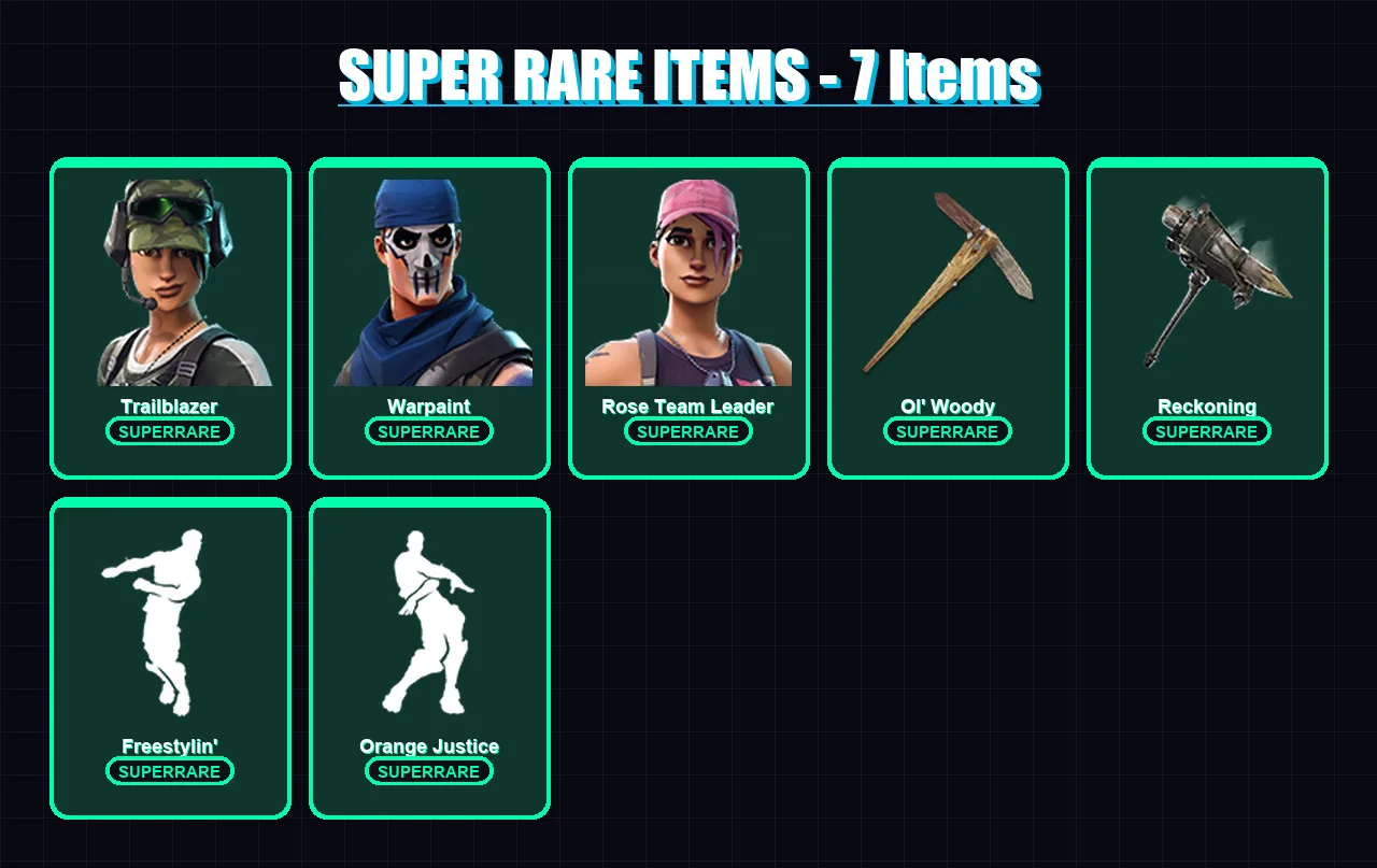 [PC/XBOX/PSN] | Trailblazer | Warpaint | Rose Team Leader | Drift | Ragnarok | 25 skin | 19 pickaxe | 22 emote | 22 glider | Lv230