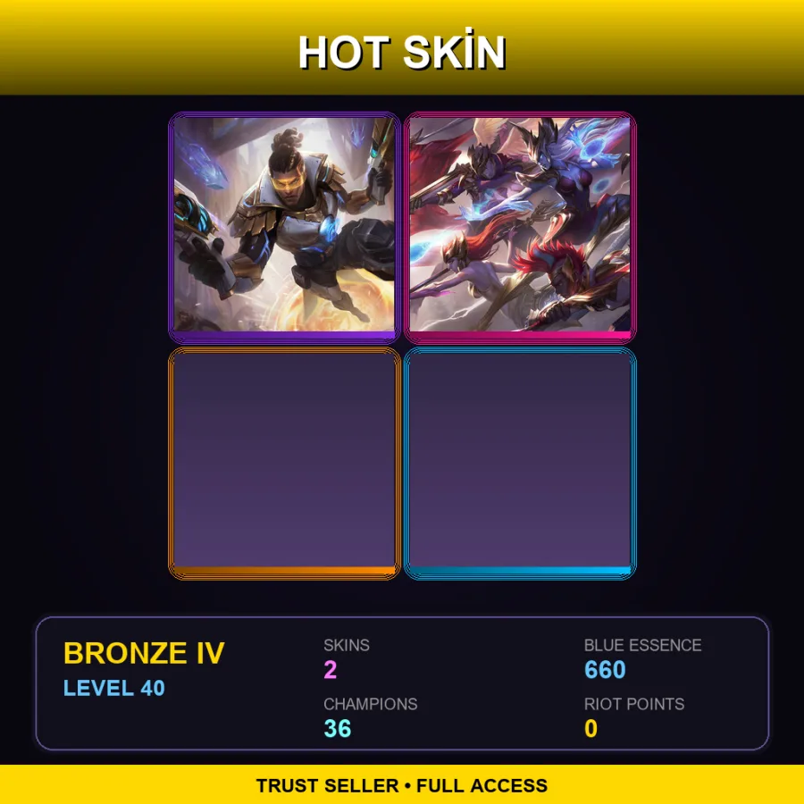 EUW | Lv40 | Bronze IV | 2 Skin | 36 Champ