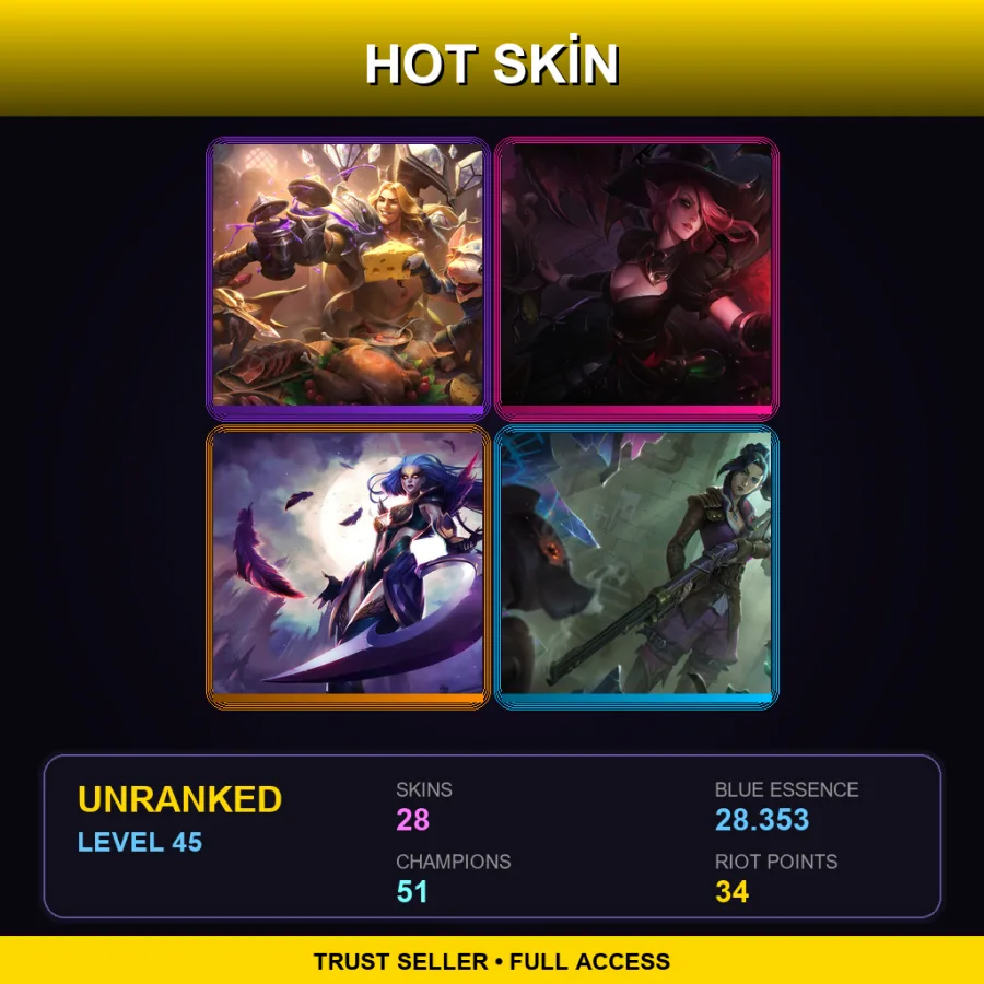 BR | Lv45 | Unranked | 28 Skin | 51 Champ