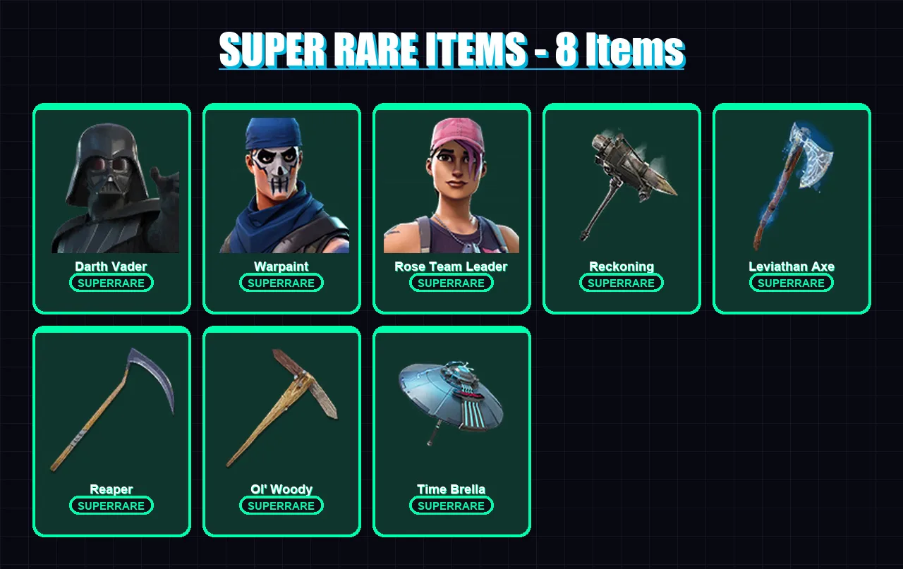 [PC/PSN] | Darth Vader | Warpaint | Rose Team Leader | Midas | Sentinel | 162 skin | 201 pickaxe | 157 emote | 170 glider | Lv2248