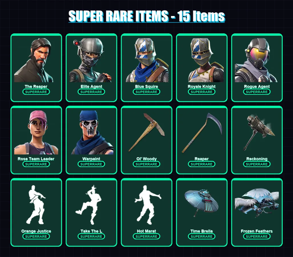 [PS4/PS5/PC] | The Reaper | Elite Agent | Blue Squire | Royale Knight | Rogue Agent | 113 skin | 92 pickaxe | 67 emote | 81 glider | Lv987 — Fortnite account