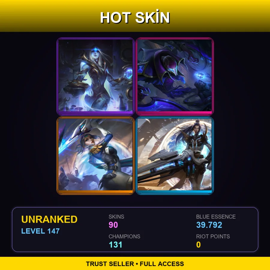 VN | Lv147 | Unranked | 90 Skin | 131 Champ — Pentakill Yorick