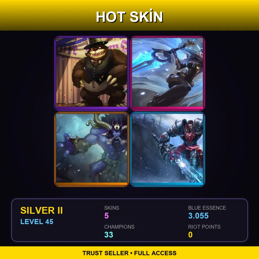 LAN | Lv45 | Silver II | 5 Skin | 33 Champ — Tango Evelynn