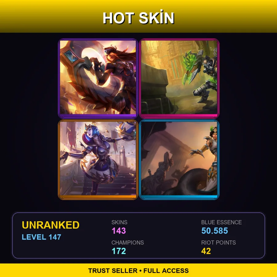 VN | Lv147 | Unranked | 143 Skin | 172 Champ
