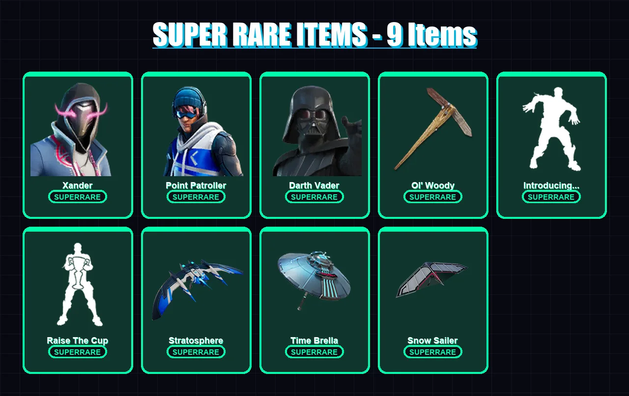 [PC] | Xander | Point Patroller | Darth Vader | Gear Specialist Maya | Renzo the Destroyer | 138 skin | 192 pickaxe | 140 emote | 159 glider | Lv217