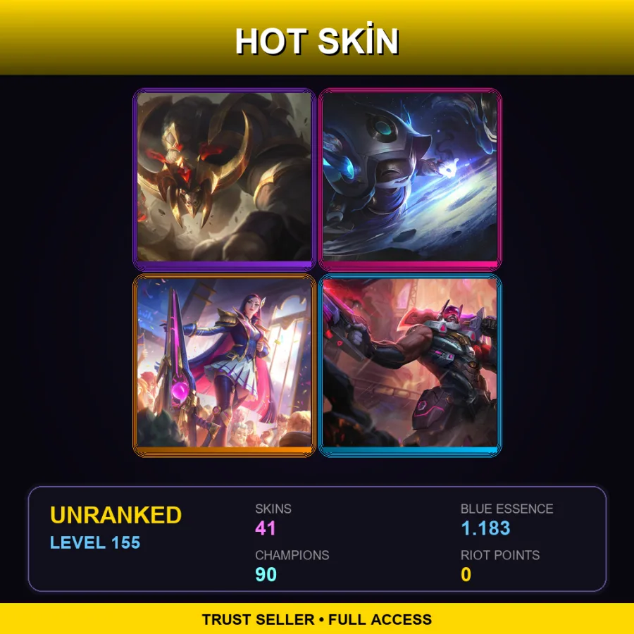 EUNE | Lv155 | Unranked | 41 Skin | 90 Champ — Skt T1 Jhin