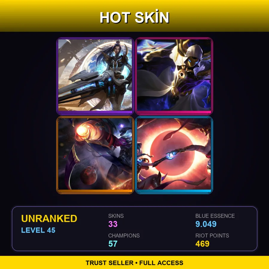 EUW | Lv45 | Unranked | 33 Skin | 57 Champ