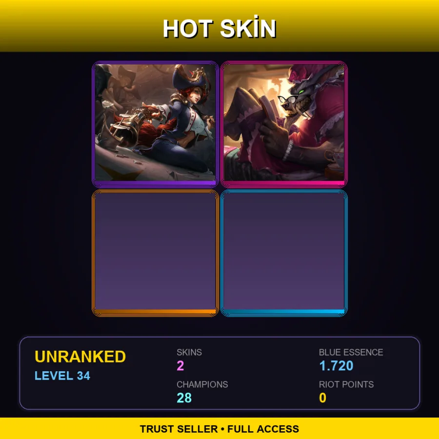 EUW | Lv34 | Unranked | 2 Skin | 28 Champ