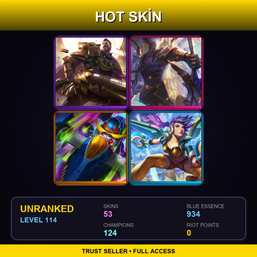SG | Lv114 | Unranked | 53 Skin | 124 Champ