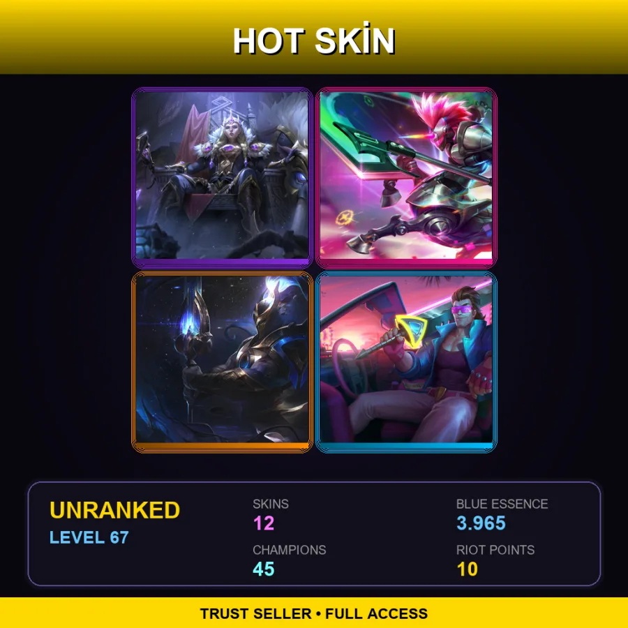 BR | Lv67 | Unranked | 12 Skin | 45 Champ — LoL account