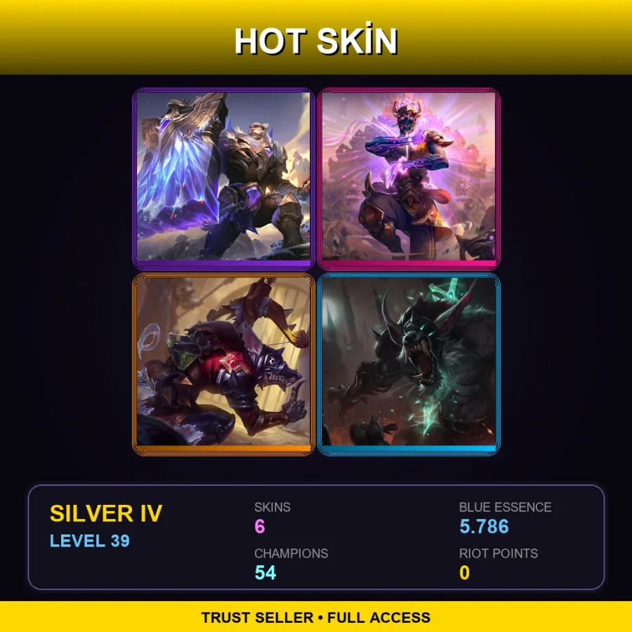 LAN | Lv39 | Silver IV | 6 Skin | 54 Champ